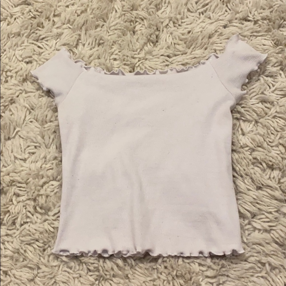 white cropped top